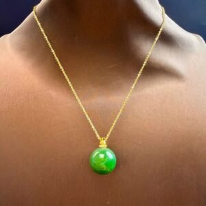 Natural Hetian Green Jade Necklace