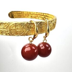 Natural Agate Necklace Ear Hooks