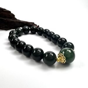 Natural Green Jade Beaded Bracelet