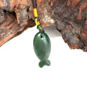 Hetian jade koi fish pendant necklace