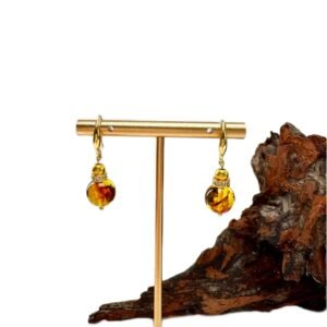 Yellow Luxury Amber Drop Earrings Ear Hooks