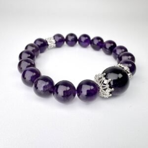 Amethyst Bracelet Natural Purple Quartz Beaded Bracelet