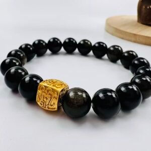 Natural Black Obsidian Bracelet