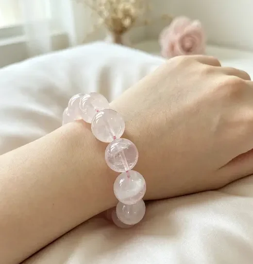 Natural Pink Quartz Bracelet | Translucent Pink Hue | For Love & Healing Vibe | Affordable Delicate Jewelry - 图片 2