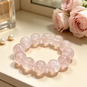 Natural Pink Quartz Bracelet | Translucent Pink Hue | For Love & Healing Vibe | Affordable Delicate Jewelry