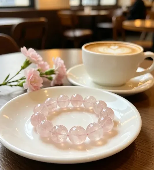 Natural Pink Quartz Bracelet | Translucent Pink Hue | For Love & Healing Vibe | Affordable Delicate Jewelry - 图片 3