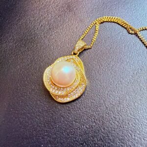 Pearl Camellia Drop Pendant Necklace